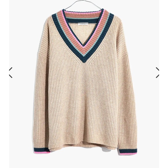 Madewell Forrest tipped v neck sweater - Picture 2 of 8